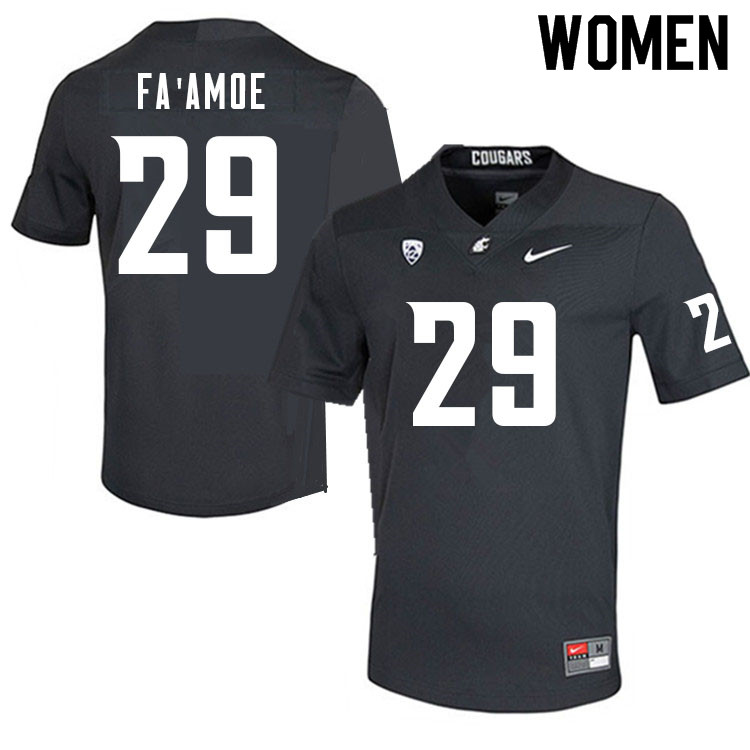 Women #29 Fa'alili Fa'amoe Washington Cougars College Football Jerseys Sale-Charcoal